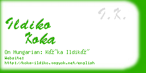 ildiko koka business card